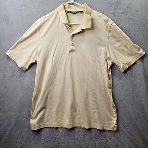 Bobby Jones Performance Polo Shirt Mens XL Yellow Striped Golf Short Sleeve